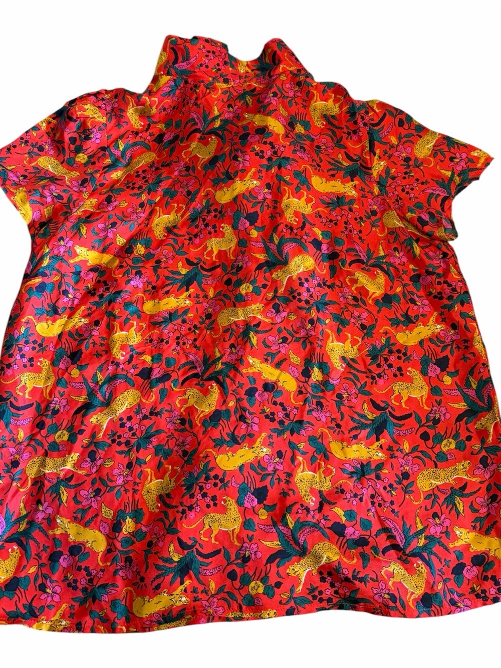J. Crew Collection Silk Jungle Cat Top Size 2 - Picture 5 of 7